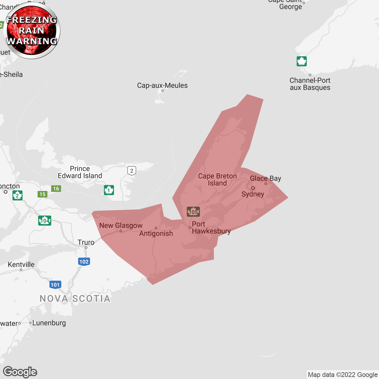 Freezing rain warning issued