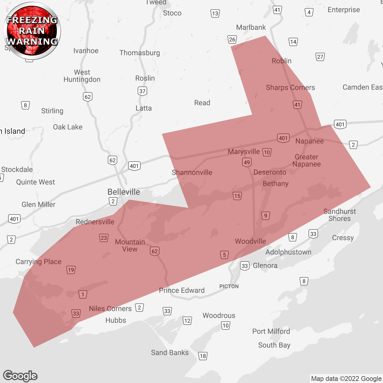 Freezing rain warning issued